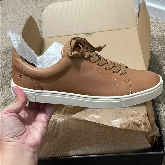 Frye Tan Leather Women's Sneakers - Picture 1 of 5